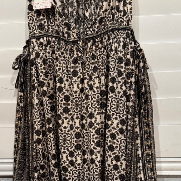 Free People Black and Cream Mini Dress - Picture 10 of 11